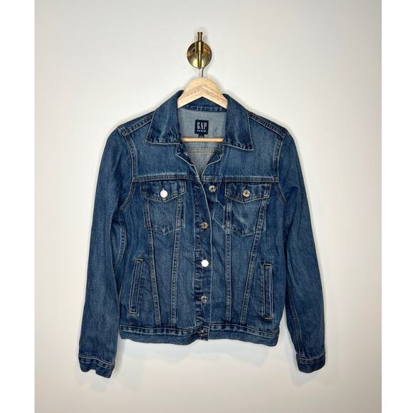 GAP Denim Jacket Dark Medium Wash - Picture 1 of 5